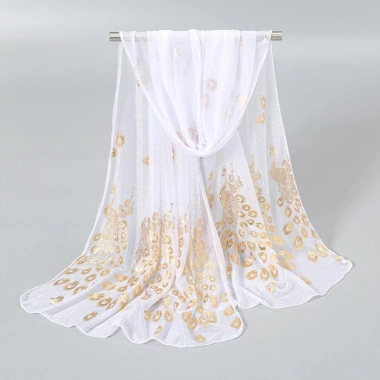 Khăn chống nắng HYCEO - Khăn choàng in hình con công, chống gió, mỏng thoáng khí, màu trơn thời trang, chỉ 58.320đ
