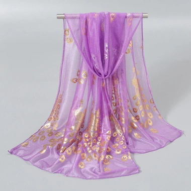 Khăn chống nắng HYCEO - Khăn choàng in hình con công, chống gió, mỏng thoáng khí, màu trơn thời trang, chỉ 58.320đ