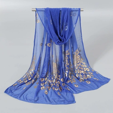 Khăn chống nắng HYCEO - Khăn choàng in hình con công, chống gió, mỏng thoáng khí, màu trơn thời trang, chỉ 58.320đ
