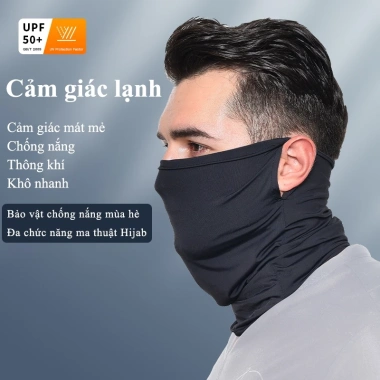 Khăn chống nắng MJY cotton lạnh, chống bụi, che mặt, thoáng khí, thấm mồ hôi, xe máy & phượt