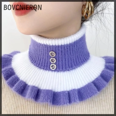 Khăn cổ giả nữ dày co giãn, bảo vệ cột sống, ấm mùa đông, đi xe đạp, cổ nhung - chỉ 44.800₫ 3