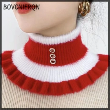 Khăn cổ giả nữ dày co giãn, bảo vệ cột sống, ấm mùa đông, đi xe đạp, cổ nhung - chỉ 44.800₫ 8