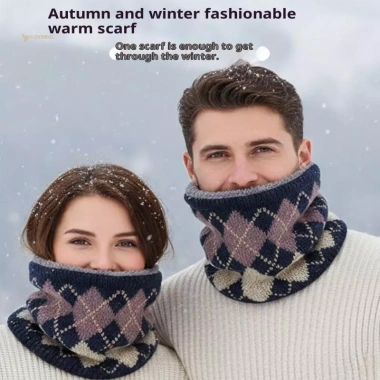 Khăn cổ lông cừu dày unisex ấm áp mùa đông - Đa năng, phù hợp đi xe đạp, giảm giá