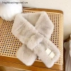 Khăn cổ lông tơ giả nữ giữ ấm mùa thu đông, nhiều màu sắc, họa tiết chữ thập sang trọng, chỉ 49.800₫ 11