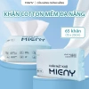 Khăn Cotton Mềm Miến 65 tờ Size M - Lau khô, ướt đa năng rửa mặt, tẩy trang, lau chùi