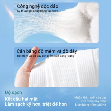 Khăn Cotton Mềm MIENY Dùng 1 Lần Lau Khô & Ướt, Không Xơ, Không Mùi Giá 17.341 VND