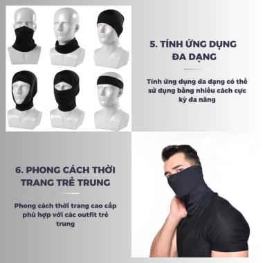 Khăn đa năng che mặt SUSI - Vải thun lạnh co giãn, chống nắng, thấm hút tốt cho nam nữ lái xe, đạp xe - Giá 39.000 VND 6 Khăn đa năng che mặt SUSI - Vải thun lạnh co giãn, chống nắng, thấm hút tốt cho nam nữ lái xe, đạp xe - Giá 39.000 VND 6