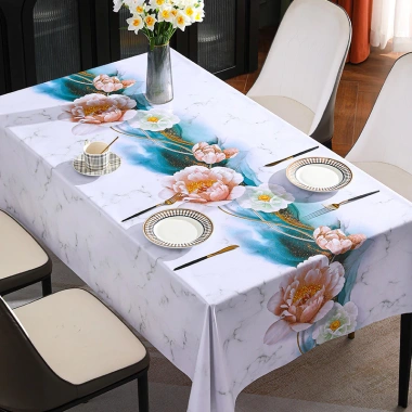 Khăn decor sang trọng trải bàn PVC cao cấp họa tiết hoa sen, giảm giá 190.000đ 9