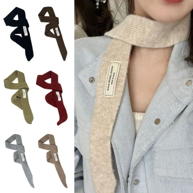 Khăn dệt kim HYCEO - Quàng cổ hẹp màu trơn mềm mại, ấm cổ len thời trang nữ 90k 3 Khăn dệt kim HYCEO - Quàng cổ hẹp màu trơn mềm mại, ấm cổ len thời trang nữ 90k 3