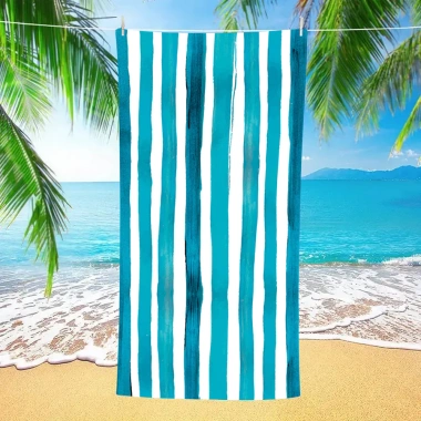 Khăn Đi Biển Sọc Microfiber 80x160cm Thấm Hút Nhanh Khô Mềm Cho Người Lớn Spa Bơi