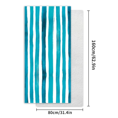 Khăn Đi Biển Sọc Microfiber 80x160cm Thấm Hút Nhanh Khô Mềm Cho Người Lớn Spa Bơi