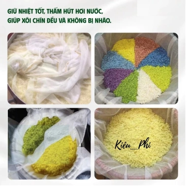 Khăn Đồ Xôi Lưới Tuyn Trắng - Khăn lót hấp xôi bánh bao, bánh chưng, đậu đỗ Giá 10.000 VND