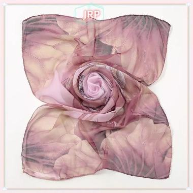 Khăn Foulard Voan JRP Hoa Hồng Gradient – Thanh Lịch Mùa Hè, Giá 40.824₫