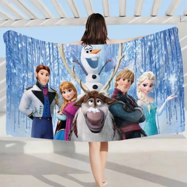 Khăn Frozen Anna và Elsa - Khăn bơi một mặt mềm thấm hút vải Terry, giảm 20% 2 Khăn Frozen Anna và Elsa - Khăn bơi một mặt mềm thấm hút vải Terry, giảm 20% 2