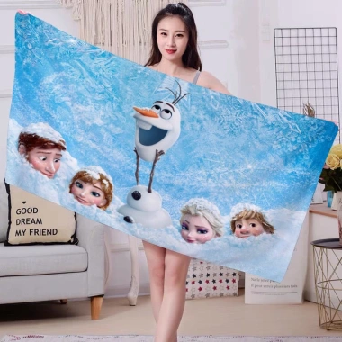 Khăn Frozen Anna và Elsa - Khăn bơi một mặt mềm thấm hút vải Terry, giảm 20%
