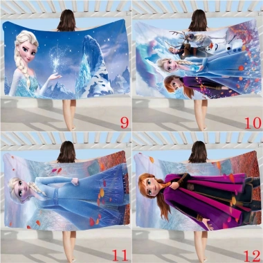 Khăn Frozen Anna và Elsa - Khăn bơi một mặt mềm thấm hút vải Terry, giảm 20%
