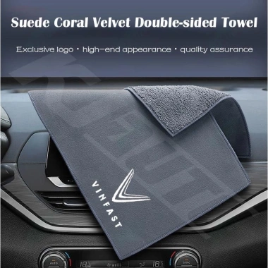 Khăn Giặt Xe Vinfast A Fadil VF E34 - Microfiber Thấm Hút, Không Phai Màu, Kéo Dài 2