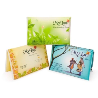 Khăn giấy bỏ túi Mylan dạng ví đôi, túi mini lốc 10 gói 20 tờ/gói, giá 18.000đ 2