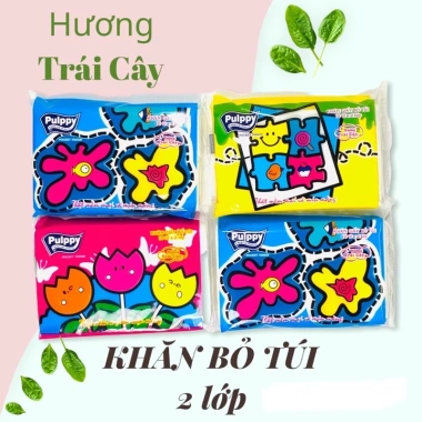 Khăn Giấy Bỏ Túi Pulppy Hương Trái Cây Lốc 6 Gói Nhỏ Gọn Mềm Siêu Thấm Hút 15.000đ 2