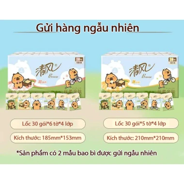Khăn giấy Breeze mini 30 gói bỏ túi họa tiết Capybara đáng yêu Giá 72.000 VNĐ 4