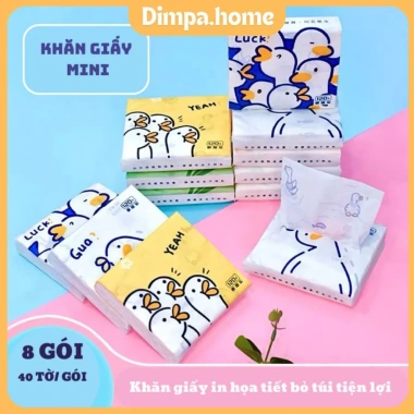 Khăn giấy khô ăn mini Dimpa.home họa tiết dễ thương, an toàn trẻ em - 11.662₫