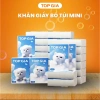 Khăn giấy khô bỏ túi mini TOPGIA 1 bịch 10 gói - 8 tờ, giấy dai mịn, chỉ 20.000đ