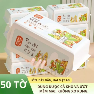 Khăn Giấy Khô Đa Năng 18x20cm Vải Không Dệt An Toàn Da - Du Lịch, Giá 30.000đ