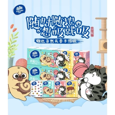 Khăn giấy khô mini bỏ túi tiện lợi 3 lớp mềm mịn hình gấu thỏ cún chỉ 15.000 VND 2