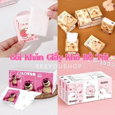 Khăn Giấy Khô Mini Cute Đa Năng 9 Gói Bỏ Túi Nhiều Mẫu Dễ Thương Capybara Giá 35k 5