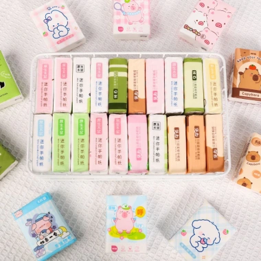Khăn Giấy Khô Mini Cute Đa Năng 9 Gói Bỏ Túi Nhiều Mẫu Dễ Thương Capybara Giá 35k 9