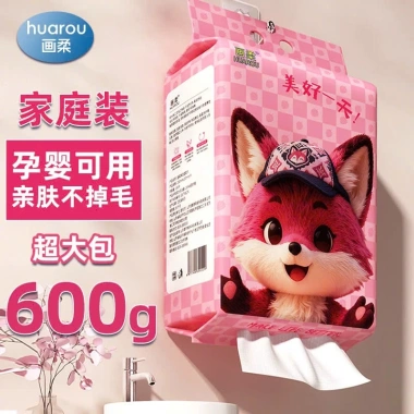 Khăn giấy lau đa năng Gấu Dâu LOTSO 200 tờ - Mèo Dâu, bìa lớn, dùng 1 lần, giá 79.000₫