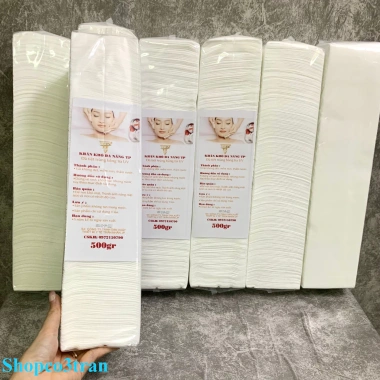 Khăn giấy lau mặt Spa tiệt trùng 500gr - Khăn khô đa năng 250 tờ mềm mịn, 79.000đ