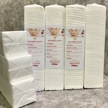 Khăn giấy lau mặt Spa tiệt trùng 500gr - Khăn khô đa năng 250 tờ mềm mịn, 79.000đ 8