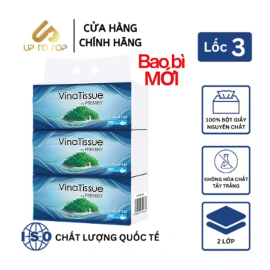 Khăn giấy lụa ăn rút PREMIER Vinatissue 280 tờ – Siêu mềm, không tẩy trắng, chỉ 60.760₫