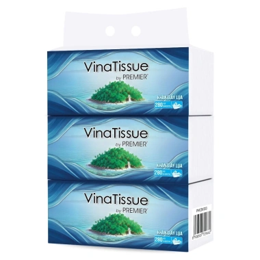Khăn giấy lụa ăn rút PREMIER Vinatissue 280 tờ – Siêu mềm, không tẩy trắng, chỉ 60.760₫