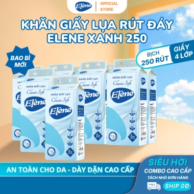 Khăn Giấy Lụa Rút Đáy Elene 250 Lần 4 Lớp Mềm Mịn, An Toàn, Giá 179.999đ
