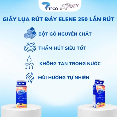 Khăn Giấy Lụa Rút Đáy Elene 250 Lần 4 Lớp Mềm Mịn, An Toàn, Giá 179.999đ
