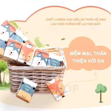 Khăn Giấy Mini Bỏ Túi 8 Tờ – Mềm Mịn, Không Bụi, Giá 42.000₫, Thích Hợp Đi Học, Làm, Du Lịch 3