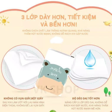 Khăn Giấy Mini Bỏ Túi 8 Tờ – Mềm Mịn, Không Bụi, Giá 42.000₫, Thích Hợp Đi Học, Làm, Du Lịch 4