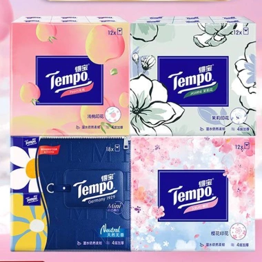 Khăn giấy mini bỏ túi Temp Cao Cấp lốc 12-18 gói, có mùi và không mùi, giá 80.000 đồng
