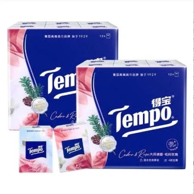Khăn giấy mini bỏ túi Temp Cao Cấp lốc 12-18 gói, có mùi và không mùi, giá 80.000 đồng