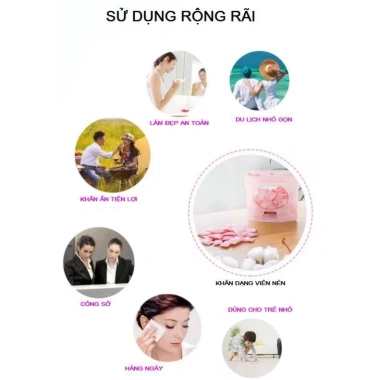 Khăn giấy nén bỏ túi du lịch tiện lợi, giảm 70%, chỉ 7.000₫, vệ sinh 6