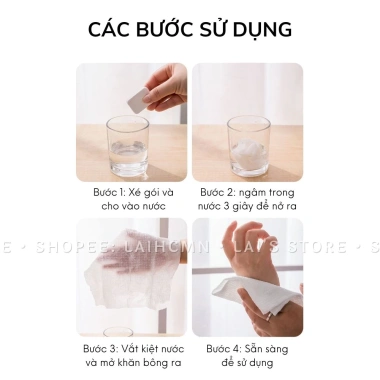 Khăn giấy nén du lịch hình viên kẹo 100% bột gỗ tự nhiên - Nhỏ gọn, tiện lợi, thân da, 10k