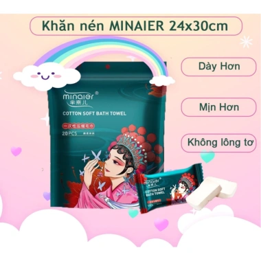 Khăn giấy nén du lịch MINAIER M77 20 gói – Cotton tiện dụng, giảm giá 26.641₫