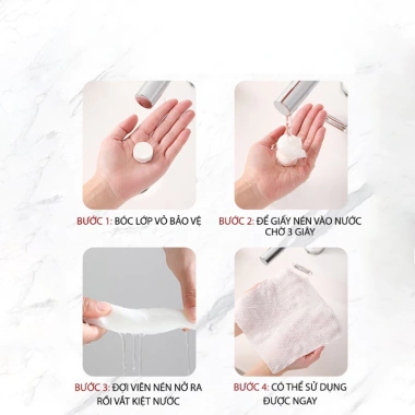Khăn Giấy Nén Hàn Quốc Cao Cấp 1 Lần – Tiện Lợi Khi Du Lịch, Giá 4.500đ