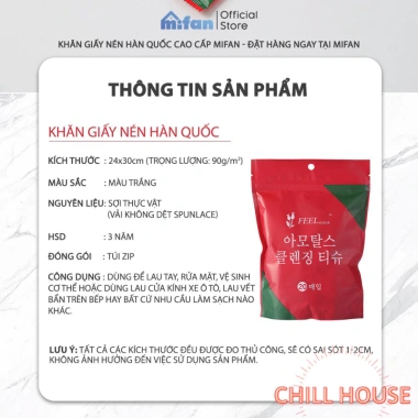 Khăn Giấy Nén Hàn Quốc Cao Cấp 2 Lớp 24x30cm Gói 20 Viên - Dày Đậm, Tiện Du Lịch Công Tác - Chỉ 19.900 VND 6