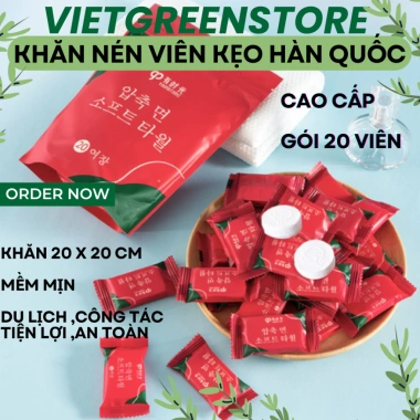 Khăn Giấy Nén Hàn Quốc Cao Cấp 2 Lớp 24x30cm Gói 20 Viên - Dày Đậm, Tiện Du Lịch Công Tác - Chỉ 19.900 VND 9