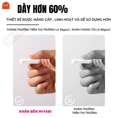 Khăn giấy nén Hàn Quốc MIYABI 2 lớp 24x30cm COMBO 10 viên kẹo du lịch công tác cao cấp 20.000 VND 5
