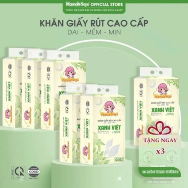 Khăn Giấy Rút 1.200 Tờ Treo Tường Xanh Việt 4 Lớp Dai Mềm Mịn Đa Năng - Giá 129k 3