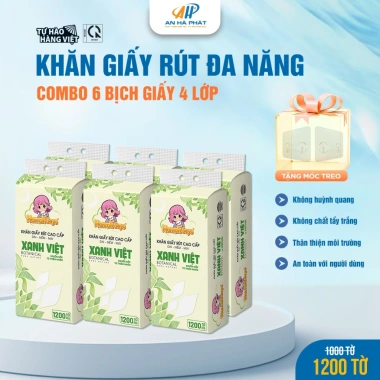 Khăn Giấy Rút 1.200 Tờ Treo Tường Xanh Việt 4 Lớp Dai Mềm Mịn Đa Năng - Giá 129k 10